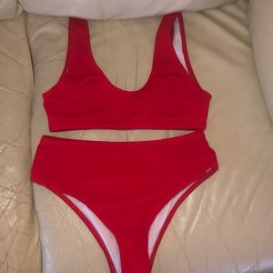 High waisted Red Bikini